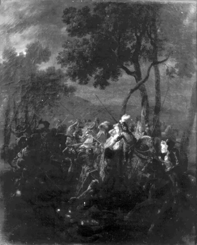 Goffredo di Rivarolo e Luigi di Villette salvano i principi Filiberto e Luigi da Oliviero della Marca duca di Borgogna - Convento dei Servi di Maria, Torino
